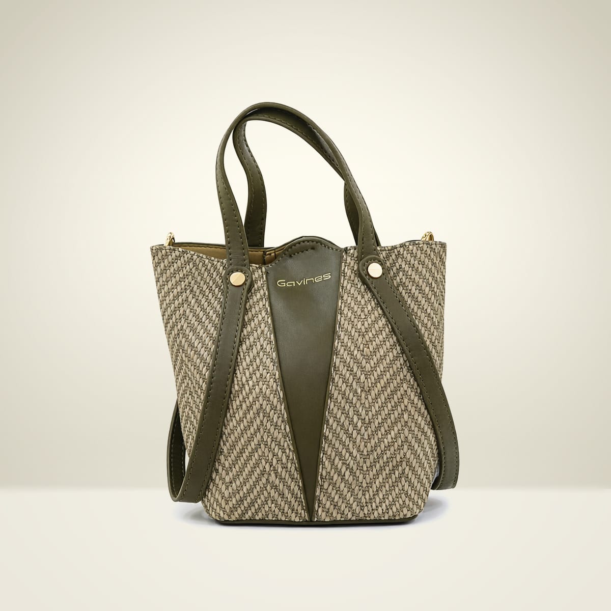 حقيبة يد عصرية - مزيج القش المحبوك والجلد الفاخر - الصورة 3