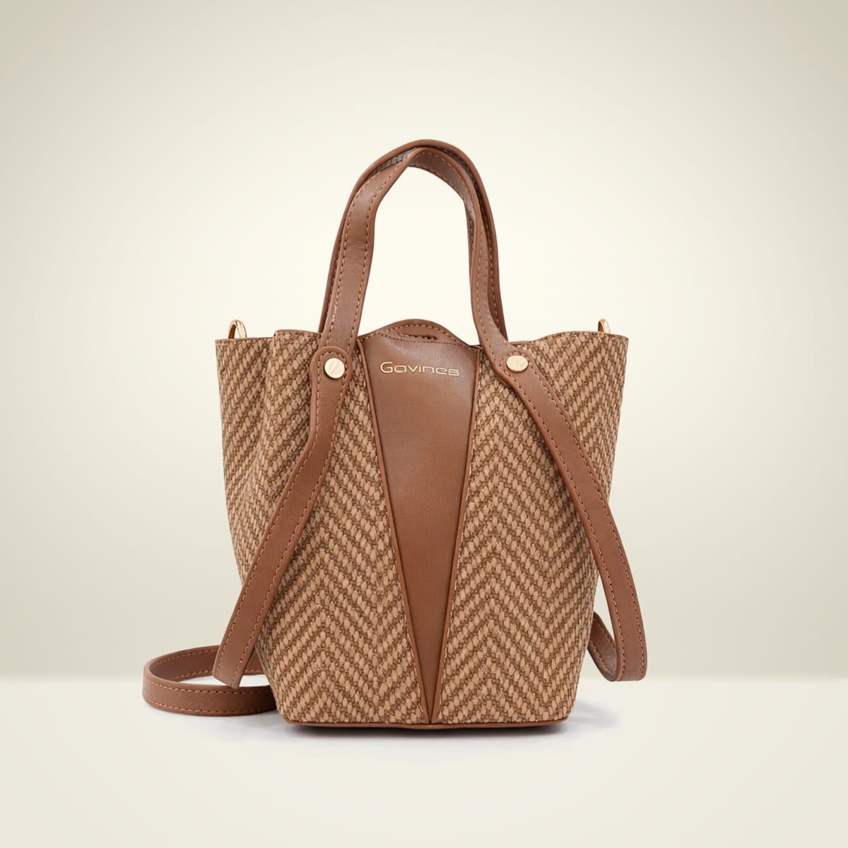 حقيبة يد عصرية - مزيج القش المحبوك والجلد الفاخر - الصورة 2